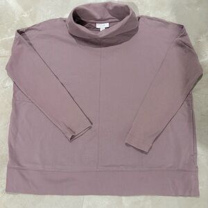 Pure J Jill Shirt Size SP Light Mauve Pull On Cowl Turtle Neck Cotton Blend